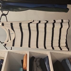 B/W striped sleeveless top